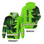 Hi-Vis Safety Hoodie with Custom Name & Skull