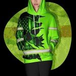 Hi-Vis Safety Hoodie with Custom Name & Skull