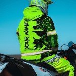Hi-Vis Safety Hoodie with Custom Name & Skull