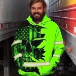 Hi-Vis Safety Hoodie with Custom Name & Skull