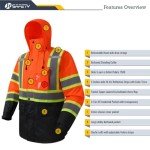 Hi-Vis Reflective Waterproof Safety Rain Jacket