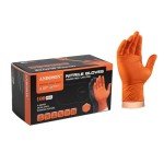 Heavy Duty Orange Nitrile Mechanic Gloves - Large