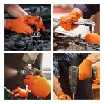 Heavy Duty Orange Nitrile Mechanic Gloves - Large