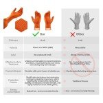 Heavy Duty Orange Nitrile Mechanic Gloves - Large