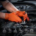 Heavy Duty Orange Nitrile Mechanic Gloves - Large
