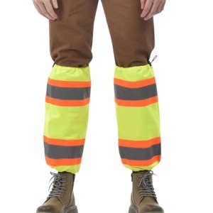 High-Visibility Yellow Reflective Safety Leg Gaiters