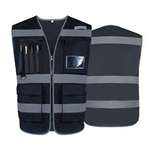Reflective Safety Vest with 8 Pockets, XL