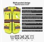 High Visibility Reflective Safety Vest with 10 Pockets
