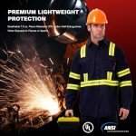 Navy XL Hi-Vis Flame Resistant Safety Shirt