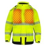 Men's Waterproof Hi-Vis Safety Jacket with Fleece