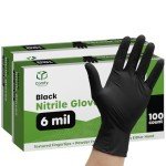 Heavy Duty Black Nitrile Gloves – 100 Count