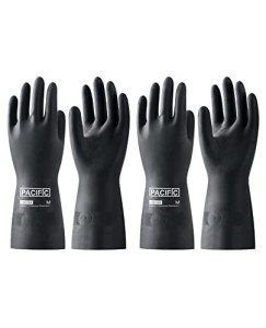 Chemical Resistant Heavy Duty Rubber Gloves - 2 Pairs