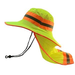 High Visibility Reflective Safety Bucket Hat with Neck Flap