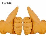OZERO Leather Work Gloves - Flex Grip, Tough Cowhide
