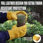 OZERO Leather Work Gloves - Flex Grip, Tough Cowhide