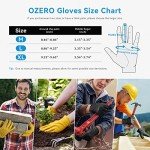 OZERO Leather Work Gloves - Flex Grip, Tough Cowhide
