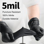 Supmedic Black Nitrile Exam Gloves - 100 Pack