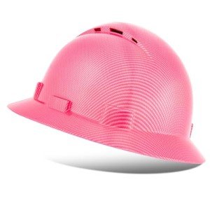 Vented Full Brim Hard Hats - OSHA Approved Pink
