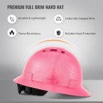 Vented Full Brim Hard Hats - OSHA Approved Pink
