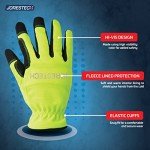 High Visibility Fleece Lined Winter Work Gloves