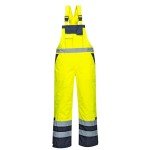 Hi Vis Waterproof Bib Overalls - Yellow, X-Large