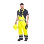 Hi Vis Waterproof Bib Overalls - Yellow, X-Large