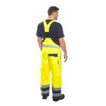 Hi Vis Waterproof Bib Overalls - Yellow, X-Large