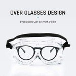 Anti-Fog Safety Goggles for Eyeglasses - Clear