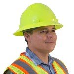 Lime Hard Hat with Adjustable Ratchet Suspension