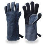 Heat-Resistant Leather Welding Gloves - 14 Inches