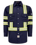 Men's Navy High Visibility Flame Resistant Shirt