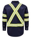 Men's Navy High Visibility Flame Resistant Shirt