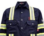 Men's Navy High Visibility Flame Resistant Shirt