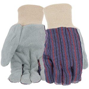 Men's Split Cowhide Leather Work Gloves - Large