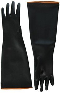 Heavy Duty Chemical Resistant Latex Gloves - Size L