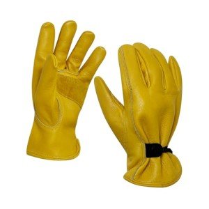 Adjustable Leather Work Gloves for Outdoor Safety