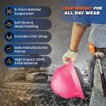 Pink Vented Full Brim Hard Hat - OSHA Approved