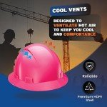 Pink Vented Full Brim Hard Hat - OSHA Approved