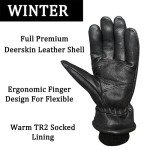 Winter Deerskin Leather Gloves for Men and Women