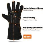 LeaSeek Heat-Resistant Leather Welding Gloves