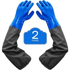 Long Chemical Resistant Rubber Gloves - 2 Pairs