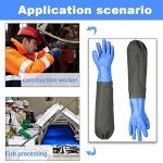Long Chemical Resistant Rubber Gloves - 2 Pairs