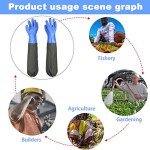 Long Chemical Resistant Rubber Gloves - 2 Pairs