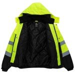 Men's Hi-Vis Waterproof Winter Safety Jacket, Yellow