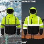 Men's Hi-Vis Waterproof Winter Safety Jacket, Yellow