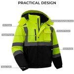 Men's Hi-Vis Waterproof Winter Safety Jacket, Yellow