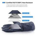 Heat Resistant Welding Gloves - 14" Cowhide Leather
