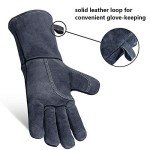 Heat Resistant Welding Gloves - 14" Cowhide Leather