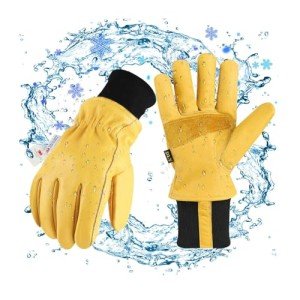 Men's Waterproof Winter Leather Work Gloves