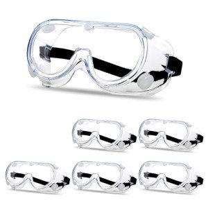 6 Pack Anti-Fog Safety Goggles – Clear Lens